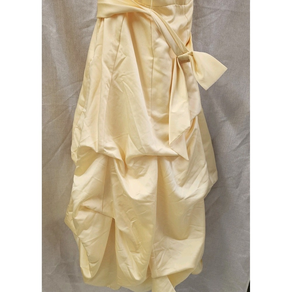 Davids Bridal Ball Gown Dress 81123 Satin Pick-up Canary Sz 8 NWT Beauty & Beast